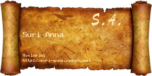 Suri Anna névjegykártya
